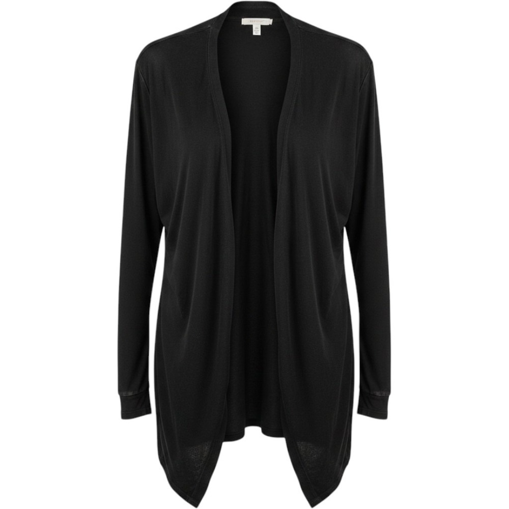 Joie de Vivre Womens 2X Black Open Front Cardigan Lightweight Long Sleeve Draped